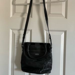 Black leather RVCA crossbody bag